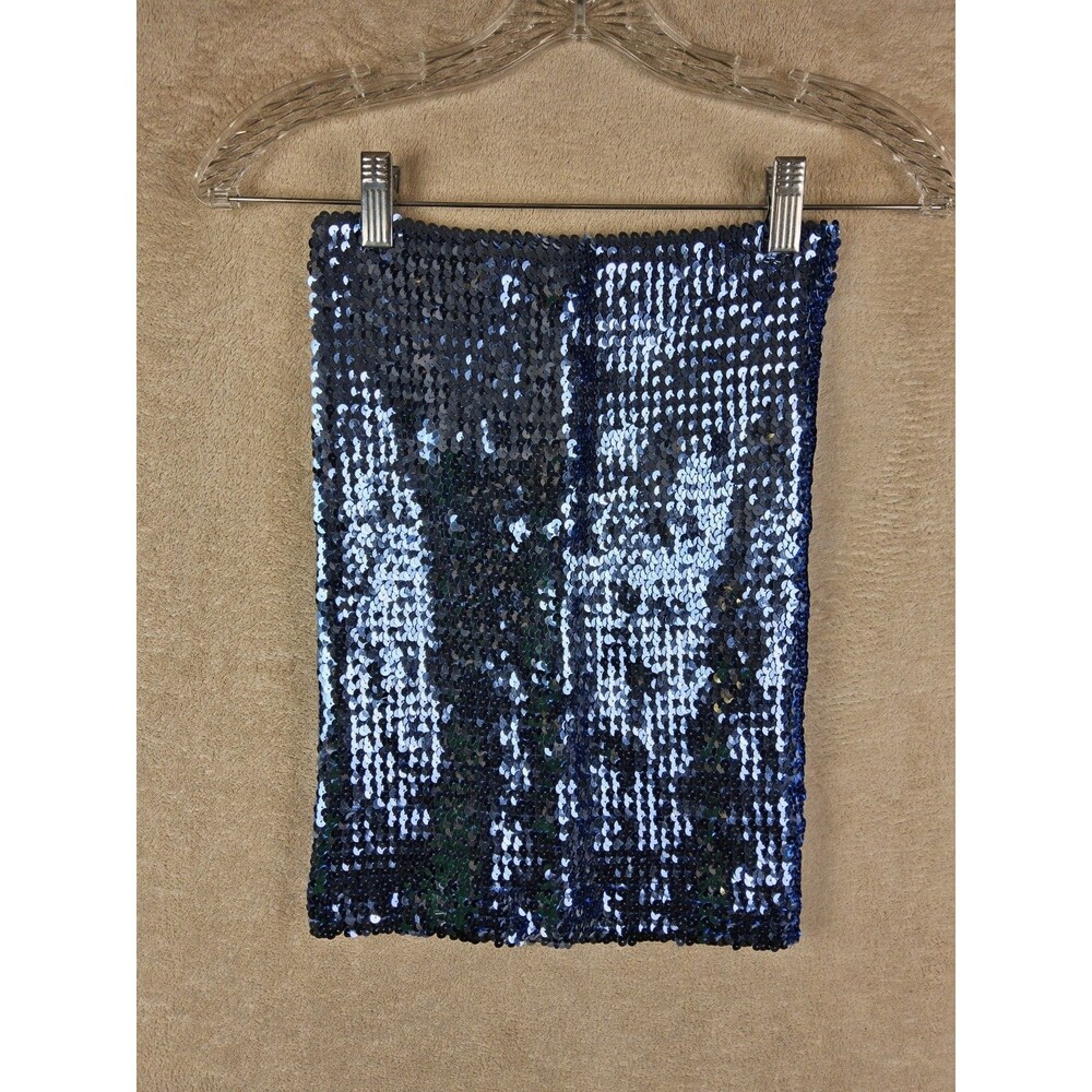 Cheryl Creations Women's Sequined Stretch Skirt Blue One Size